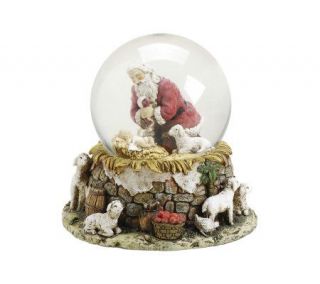 Musical 5 1/2 Kneeling Santa Water Globe by Roman —