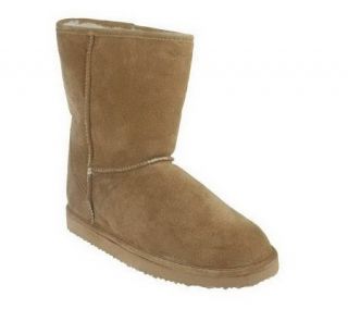 Lamo Suede Pull on Boots with Faux Fur Lining —