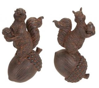 Set of 2 Squirrel Figures on Acorns by Valerie —