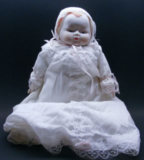  Porcelain Baby Doll Baptism Lace Dress Gown Collectible Doll