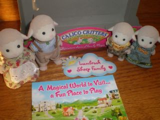 EXCELLENT CALICO CRITTERS CLOVERLEAF CORNER LAMBROOK SHEEP FAMILY BOX