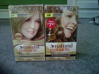 Clairol 07 and 9N Natural Instincts Hair Color w out conditioner