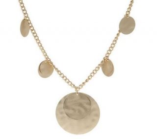 Satin Finish Disc Charm Curb Chain 29 Necklace —