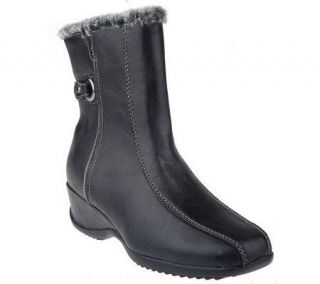 Weatherproof Waterproof Ankle Boots w/ Faux Fur and Side Zip