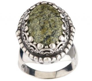 Carolyn Pollack Sterling Green Goddess Ring —