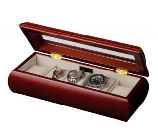Mele & Co. Emery Glass Top Watch Box in Cherry —