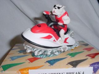 cool georgia bulldogs mascot on jet ski figurine new sprng break 4