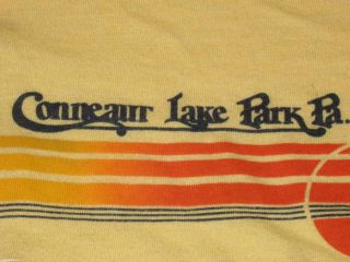 Vintage 80s Conneaut Lake Park Ringer T Shirt Medium Roller Coaster