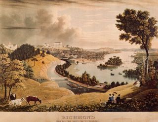 1833 Richmond Virginia City View G Cooke Painting Cows Beautiful