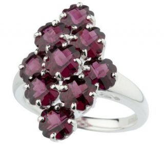 Sterling 5.40 ct tw Fancy Cut Rose Blush Garnet Cluster Ring