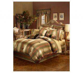 Croscill Carrington Stripe Queen Comforter Set —