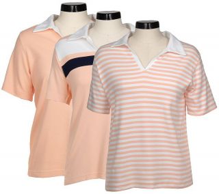 Sport Savvy Set of 3 Stretch Polo Tops —