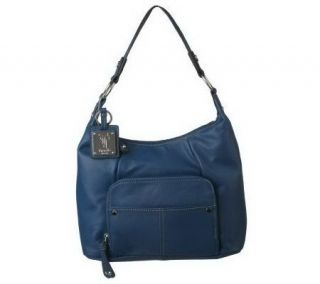 Tignanello Glove Leather Hobo Bag with Front Pleating Detail