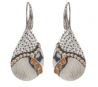 Andrea Brodi Sterling Pear Shape Gemstone Drop Earrings —