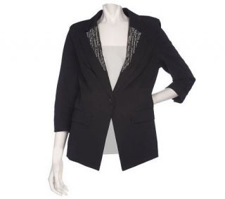 DASH by Kardashian Embellished Boyfriend Jacket —