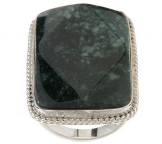 Novica Sterling Limited Edition Guatemalan Jade Bold Ring —