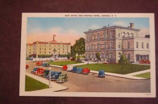  Pontiac Hotel Oswego NY Old Vintage Postcard