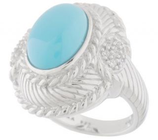 Judith Ripka Sterling Oval Turquoise Ring —
