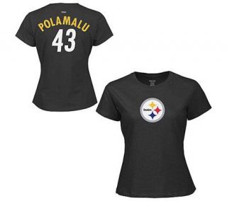 NFL Steelers Womens Troy Polamalu Name & Number T Shirt —