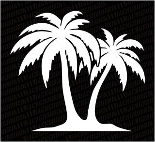 Cool Double Palm Tree Decal Hawaiin Sticker Island Tree Design T1
