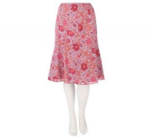 Liz Claiborne New York Floral Printed Gored Skirt —
