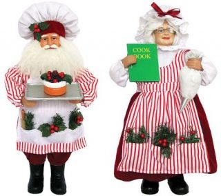 Set of 2 Mr. and Mrs. Claus Baking by Santas Workshop   H362946