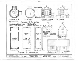 Sheets of Plans, Elevations and Details of outbuildings and cottages