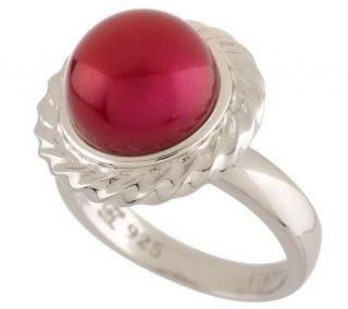Honora Sterling Cultured Pearl 10mm Twisted Rope Button Ring