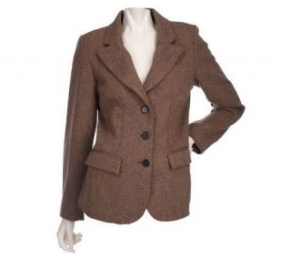 Dialogue Classic Button Front Tweed Blazer —