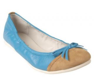 Tignanello Leather & Suede Ballet Flats w/ Bow Detail   A213945
