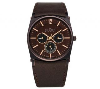 Skagen Mens Brown Dial with Leather Band Watch   J310840