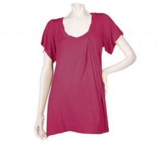 LifeStyle by Legacy Twist Neck Short Sleeve Tunic   A96941