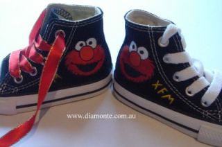 elmo on black converse shoes hand painted cop29