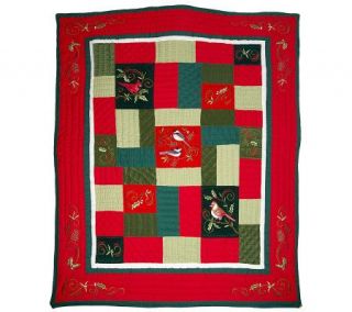 50 x 60 Song Birds Holiday Quilted Throw by Valerie —
