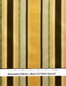 5y* Nancy Corzine Silk Stripe Velvet GREEN/GOLD Upholstery Fabric $90
