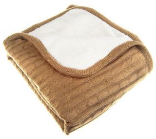 Berkshire Cable Knit & Faux Sherpa 50 X 60 Cozy Throw —