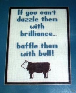 Baffle Them with Bull Counted Cross Stitch Sampler Kit