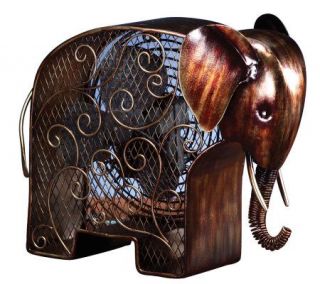 Deco Breeze Hand Sculpted Metal Decorative Elephant Fan —