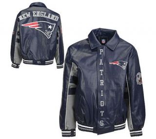 NFL New England Patriots Faux Leather Jacket —