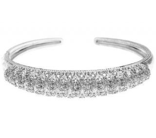 Judith Ripka Sterling Diamonique Pave FlameHinged Cuff —