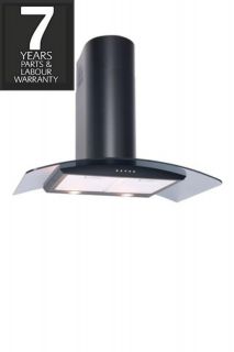 Luxair CVD70 70cm Cooker Hood Extractor in Black with Curved Glass