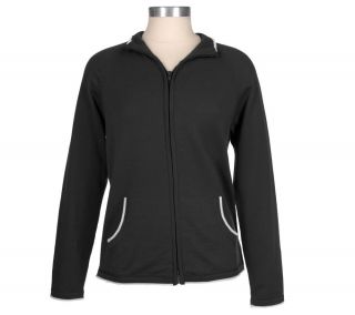 Me by Emme Zip Jacket with Contrast Roll Trim —