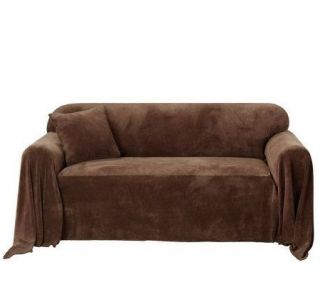 Sure Fit Plush Sofa Throw Cover —
