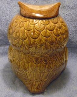 McCoy Owl Cookie Jar 204 Vintage Kitchen Pottery Ceramic Marked Woodsy
