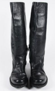 Costume National Black Leather Mid Calf Boots 10 5