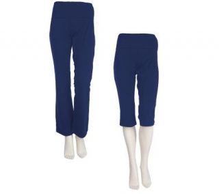 Sport Savvy Essentials Set of 2 Folded Waistband Yoga Pants   A213052