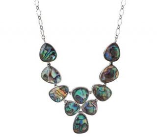 Abalone Doublet Sterling Statement Necklace —