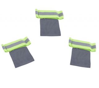 Set of 3 Reflective Arm Bands with Electronics Pocket —