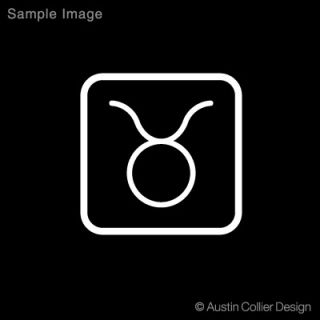 taurus symbol white vinyl decal