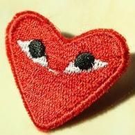One Comme Des Garcons CDG Play Logo Heart Pin Red